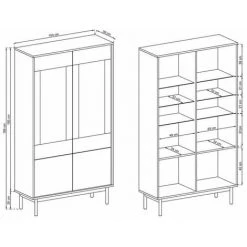 Rangement Vitrine BOBOCHIC - Vitrine Haute BASIC 100 Bois Et Graphite - Anthracite -BOBOCHIC Soldes 2022 23535550 3