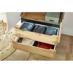 Armoires BOBOCHIC - Armoire 2 Portes L80 NORDI RETRO Chêne Et Noir - Marron -BOBOCHIC Soldes 2022 23535564 4