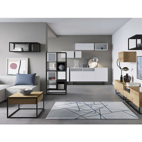 Tables Basses BOBOCHIC - Table Basse 1 Tiroir ENJOY IT Chêne Et Noir - Chêne Et Noir 4 Tables Basses BOBOCHIC - Table Basse 1 Tiroir ENJOY IT Chêne Et Noir - Chêne Et Noir – Image 2