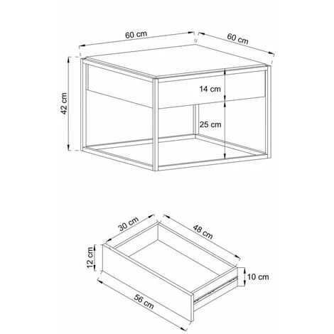 Tables Basses BOBOCHIC - Table Basse 1 Tiroir ENJOY IT Chêne Et Noir - Chêne Et Noir 5 Tables Basses BOBOCHIC - Table Basse 1 Tiroir ENJOY IT Chêne Et Noir - Chêne Et Noir – Image 3
