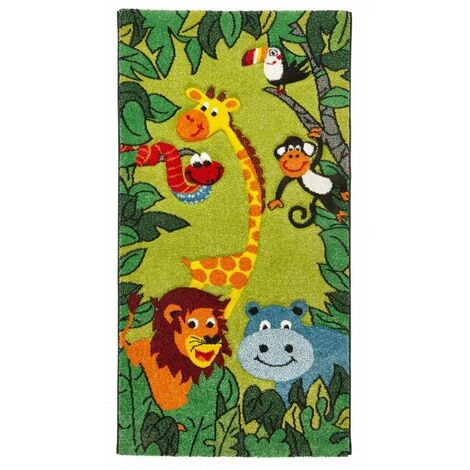 Tapis Enfant BOBOCHIC - Tapis Enfant Poils Courts JUNGLE KID Imprimé 80x150 Vert - Vert 3 Tapis Enfant BOBOCHIC - Tapis Enfant Poils Courts JUNGLE KID Imprimé 80x150 Vert - Vert