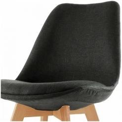 Chaise Et Fauteuil De Table BOBOCHIC - Lot De 2 Chaises De Table ARIAL Tissu Anthracite - Anthracite -BOBOCHIC Soldes 2022 24042340 4