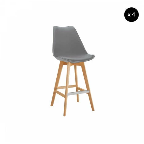 Tabouret De Bar BOBOCHIC - Lot De 4 Tabourets De Bar H 106cm MIKADO Gris - Gris 3 Tabouret De Bar BOBOCHIC - Lot De 4 Tabourets De Bar H 106cm MIKADO Gris - Gris