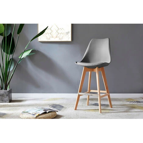 Tabouret De Bar BOBOCHIC - Lot De 4 Tabourets De Bar H 106cm MIKADO Gris - Gris 5 Tabouret De Bar BOBOCHIC - Lot De 4 Tabourets De Bar H 106cm MIKADO Gris - Gris – Image 3