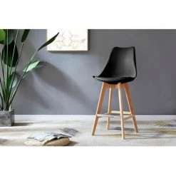 Tabouret De Bar BOBOCHIC - Lot De 4 Tabourets De Bar H 106cm MIKADO Noir - Noir -BOBOCHIC Soldes 2022 24074348 3