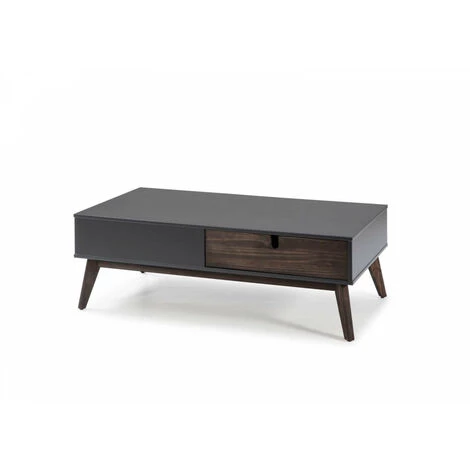 Tables Basses BOBOCHIC - Table Basse YUGO Anthracite Et Bois Foncé - Gris 5 Tables Basses BOBOCHIC - Table Basse YUGO Anthracite Et Bois Foncé - Gris – Image 3