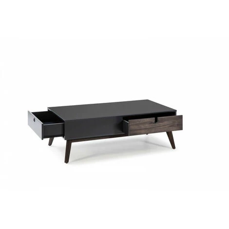 Tables Basses BOBOCHIC - Table Basse YUGO Anthracite Et Bois Foncé - Gris 7 Tables Basses BOBOCHIC - Table Basse YUGO Anthracite Et Bois Foncé - Gris – Image 5