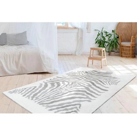 Tapis BOBOCHIC - Tapis Poils Courts ZORI Motif Animal - Gris 6 Tapis BOBOCHIC - Tapis Poils Courts ZORI Motif Animal - Gris – Image 4