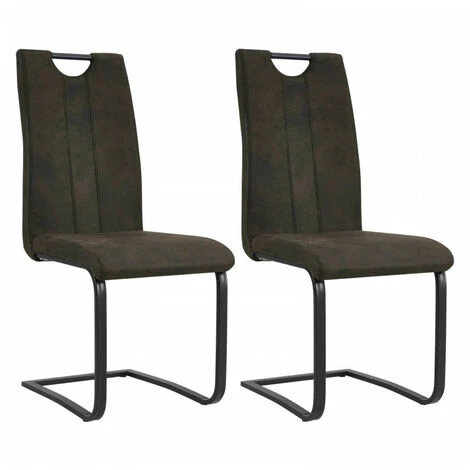 Chaise Et Fauteuil De Table BOBOCHIC - Lot De 2 Chaises Marron Foncé MJOR Vintage Métal Noir - Marron 3 Chaise Et Fauteuil De Table BOBOCHIC - Lot De 2 Chaises Marron Foncé MJOR Vintage Métal Noir - Marron