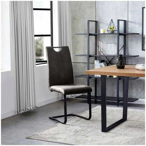 Chaise Et Fauteuil De Table BOBOCHIC - Lot De 2 Chaises Marron Foncé MJOR Vintage Métal Noir - Marron 5 Chaise Et Fauteuil De Table BOBOCHIC - Lot De 2 Chaises Marron Foncé MJOR Vintage Métal Noir - Marron â Image 3