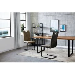 Chaise Et Fauteuil De Table BOBOCHIC - Lot De 2 Chaises Marron Foncé MJOR Vintage Métal Noir - Marron 10 Chaise Et Fauteuil De Table BOBOCHIC - Lot De 2 Chaises Marron Foncé MJOR Vintage Métal Noir - Marron -BOBOCHIC Soldes 2022 24690791 4