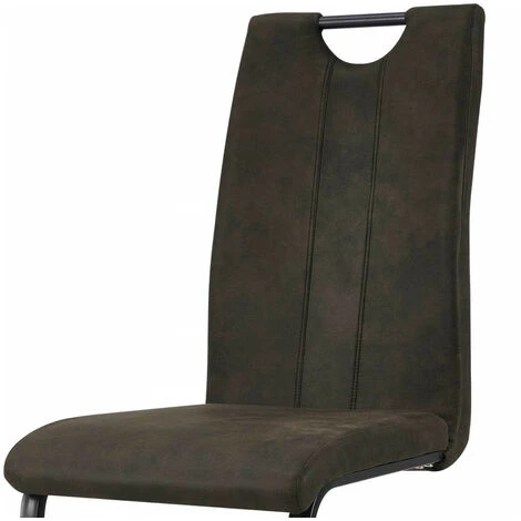 Chaise Et Fauteuil De Table BOBOCHIC - Lot De 2 Chaises Marron Foncé MJOR Vintage Métal Noir - Marron 7 Chaise Et Fauteuil De Table BOBOCHIC - Lot De 2 Chaises Marron Foncé MJOR Vintage Métal Noir - Marron â Image 5