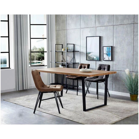 Chaise Et Fauteuil De Table BOBOCHIC - Lot De 2 Chaises OLAN Vintage Marron Clair - Marron Clair 6 Chaise Et Fauteuil De Table BOBOCHIC - Lot De 2 Chaises OLAN Vintage Marron Clair - Marron Clair – Image 4