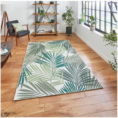 Tapis BOBOCHIC - Tapis Tissé CALIFORNIA Motif Imprimé 120x170 Vert - Vert 4 Tapis BOBOCHIC - Tapis Tissé CALIFORNIA Motif Imprimé 120x170 Vert - Vert – Image 2