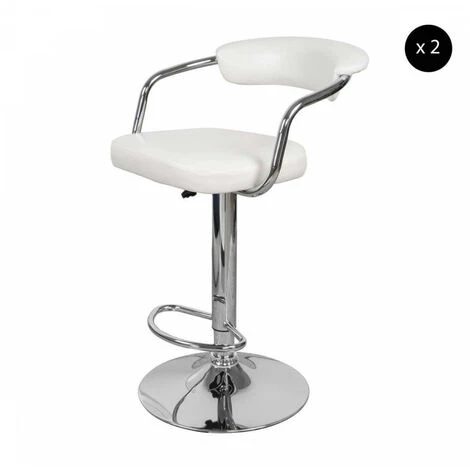 Tabouret De Bar BOBOCHIC - Lot De 2 Tabourets FIMO H.105cm Blanc - Blanc 3 Tabouret De Bar BOBOCHIC - Lot De 2 Tabourets FIMO H.105cm Blanc - Blanc