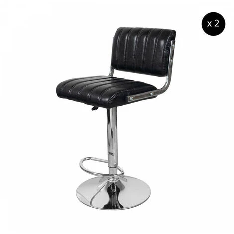Tabouret De Bar BOBOCHIC - Lot De 2 Tabourets H.109 Cm VARTA Noir - Noir 3 Tabouret De Bar BOBOCHIC - Lot De 2 Tabourets H.109 Cm VARTA Noir - Noir
