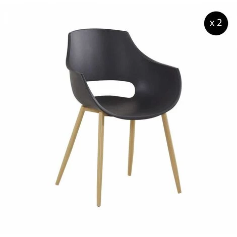 Chaise Et Fauteuil De Table BOBOCHIC - Lot De 2 Fauteuils POTER Noir - Noir 3 Chaise Et Fauteuil De Table BOBOCHIC - Lot De 2 Fauteuils POTER Noir - Noir