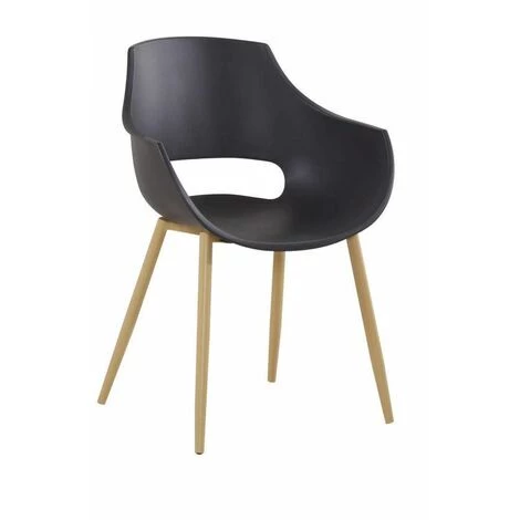 Chaise Et Fauteuil De Table BOBOCHIC - Lot De 2 Fauteuils POTER Noir - Noir 4 Chaise Et Fauteuil De Table BOBOCHIC - Lot De 2 Fauteuils POTER Noir - Noir – Image 2