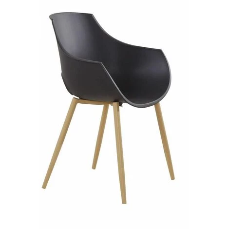 Chaise Et Fauteuil De Table BOBOCHIC - Lot De 2 Fauteuils POTER Noir - Noir 5 Chaise Et Fauteuil De Table BOBOCHIC - Lot De 2 Fauteuils POTER Noir - Noir – Image 3