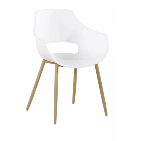 Chaise Et Fauteuil De Table BOBOCHIC - Lot De 2 Fauteuils POTER Blanc - Blanc 4 Chaise Et Fauteuil De Table BOBOCHIC - Lot De 2 Fauteuils POTER Blanc - Blanc – Image 2