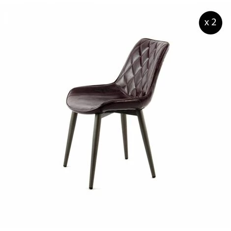 Chaise Et Fauteuil De Table BOBOCHIC - Lot De 2 Chaises MAEL Violet Foncé - Violet 3 Chaise Et Fauteuil De Table BOBOCHIC - Lot De 2 Chaises MAEL Violet Foncé - Violet