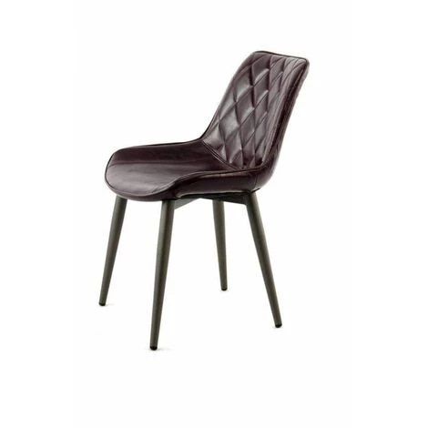 Chaise Et Fauteuil De Table BOBOCHIC - Lot De 2 Chaises MAEL Violet Foncé - Violet 4 Chaise Et Fauteuil De Table BOBOCHIC - Lot De 2 Chaises MAEL Violet Foncé - Violet – Image 2