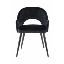 Chaise Et Fauteuil De Table BOBOCHIC - Lot De 2 Fauteuils REBECCA Velours Noir - Noir -BOBOCHIC Soldes 2022 25388255 3