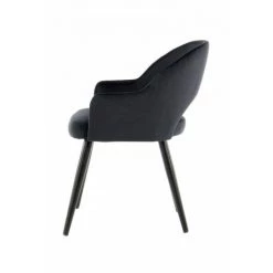 Chaise Et Fauteuil De Table BOBOCHIC - Lot De 2 Fauteuils REBECCA Velours Noir - Noir -BOBOCHIC Soldes 2022 25388255 4