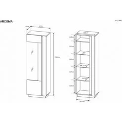 Rangement Vitrine BOBOCHIC - Vitrine 1 Porte ARCOMA Blanc Brillant Et Chêne - Blanc -BOBOCHIC Soldes 2022 26660894 4