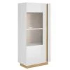 Rangement Vitrine BOBOCHIC - Vitrine 1 Porte ARCOMA Blanc Brillant Et Chêne - Blanc -BOBOCHIC Soldes 2022 26660896 1