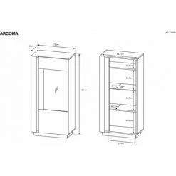 Rangement Vitrine BOBOCHIC - Vitrine 1 Porte ARCOMA Blanc Brillant Et Chêne - Blanc 9 Rangement Vitrine BOBOCHIC - Vitrine 1 Porte ARCOMA Blanc Brillant Et Chêne - Blanc -BOBOCHIC Soldes 2022 26660896 4