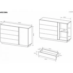 Commodes BOBOCHIC - Commode 4 Tiroirs 1 Porte Blanc Brillant Et Chêne - Blanc 9 Commodes BOBOCHIC - Commode 4 Tiroirs 1 Porte Blanc Brillant Et Chêne - Blanc -BOBOCHIC Soldes 2022 26660914 4