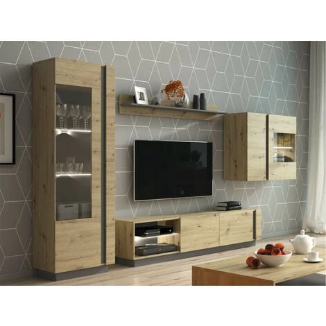 Meubles TV BOBOCHIC - Meuble TV 188 Cm ARCOMA Chêne Et Gris - Chêne Et Gris 5 Meubles TV BOBOCHIC - Meuble TV 188 Cm ARCOMA Chêne Et Gris - Chêne Et Gris – Image 3