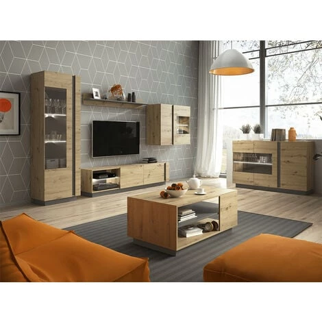 Meubles TV BOBOCHIC - Meuble TV 188 Cm ARCOMA Chêne Et Gris - Chêne Et Gris 7 Meubles TV BOBOCHIC - Meuble TV 188 Cm ARCOMA Chêne Et Gris - Chêne Et Gris – Image 5