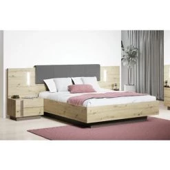 Table De Chevet BOBOCHIC - Ensemble De 2 Chevets ARCOMA Chêne Et Gris - Marron -BOBOCHIC Soldes 2022 26660947 3