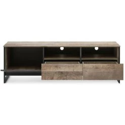 Meubles TV BOBOCHIC - Meuble TV 161 Cm ARDENSIA Chêne Vieilli Et Graphite - Chêne Et Noir -BOBOCHIC Soldes 2022 26660956 5