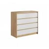 Commodes BOBOCHIC - Commode 4 Tiroirs XELYO Blanc Et Chêne - Blanc