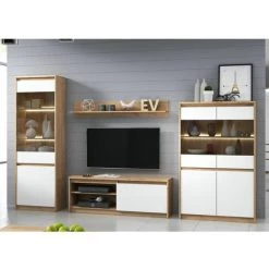 Rangement Vitrine BOBOCHIC - Vitrine 2 Portes XELYO Blanc Et Chêne - Blanc 8 Rangement Vitrine BOBOCHIC - Vitrine 2 Portes XELYO Blanc Et Chêne - Blanc -BOBOCHIC Soldes 2022 26661092 3