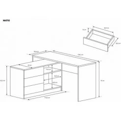 Bureau BOBOCHIC - Bureau D'angle MATIO Anthracite - Anthracite -BOBOCHIC Soldes 2022 26661120 3