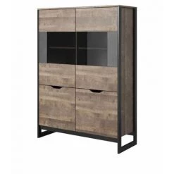 Séjour Complet BOBOCHIC - Séjour Complet ARDENSIA Avec Buffet + Meuble TV + Table Basse + 2 Vitrines Chêne Vieilli Et Graphite - Marron -BOBOCHIC Soldes 2022 26661123 4