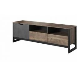 Séjour Complet BOBOCHIC - Séjour Complet ARDENSIA Avec Buffet + Meuble TV + Table Basse + 2 Vitrines Chêne Vieilli Et Graphite - Marron -BOBOCHIC Soldes 2022 26661123 5