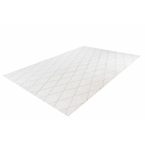 Tapis BOBOCHIC - Tapis Style Berbère BETA Blanc Motifs En Losange - Blanc 4 Tapis BOBOCHIC - Tapis Style Berbère BETA Blanc Motifs En Losange - Blanc – Image 2