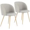 Chaise Et Fauteuil De Table BOBOCHIC - Lot De 2 Chaises De Table RANIA Tissu Gris - Gris