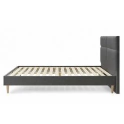 Lit BOBOCHIC - Structure De Lit 160x200 Cm ELYNA Avec Lattes Massives Pieds En Bois Naturel 160x200 Anthracite - Anthracite -BOBOCHIC Soldes 2022 27037533 3