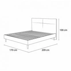 Lit BOBOCHIC - Structure De Lit 160x200 Cm ELYNA Avec Lattes Massives Pieds En Bois Naturel 160x200 Anthracite - Anthracite -BOBOCHIC Soldes 2022 27037533 5