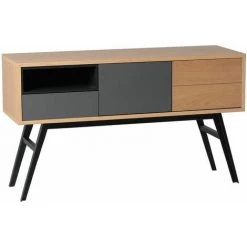 Consoles BOBOCHIC - Console YAPY Bois Clair, Anthracite Et Noir - Marron