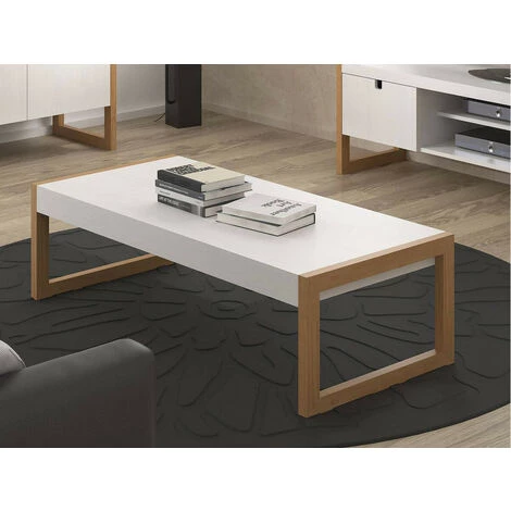 Tables Basses BOBOCHIC - Table Basse CUBE Bois Clair Et Blanc - Blanc 4 Tables Basses BOBOCHIC - Table Basse CUBE Bois Clair Et Blanc - Blanc â Image 2