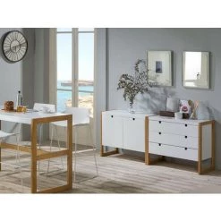 Buffets BOBOCHIC - Buffet Bas CUBE Bois Clair Et Blanc - Blanc -BOBOCHIC Soldes 2022 27574865 3