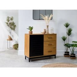 Buffets BOBOCHIC - Buffet 1 Porte AUSTIN Noir Et Bois Clair - Bois Et Noir 10 Buffets BOBOCHIC - Buffet 1 Porte AUSTIN Noir Et Bois Clair - Bois Et Noir -BOBOCHIC Soldes 2022 27802878 4