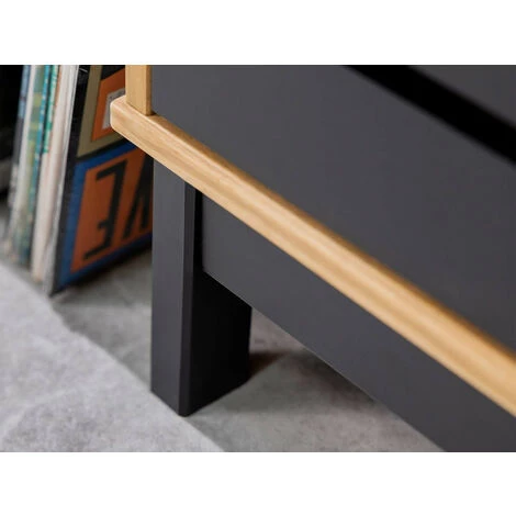 Buffets BOBOCHIC - Buffet 1 Porte AUSTIN Noir Et Bois Clair - Bois Et Noir 7 Buffets BOBOCHIC - Buffet 1 Porte AUSTIN Noir Et Bois Clair - Bois Et Noir – Image 5